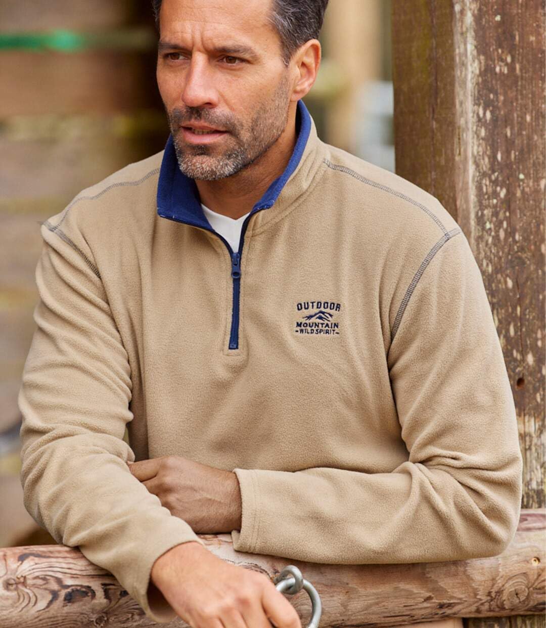 ATLAS FOR MEN - Zestaw 2 męskich swetrów z mikropolaru - Lekkie i miękkie - Dostępne w dużych rozmiarach od M do 5XL