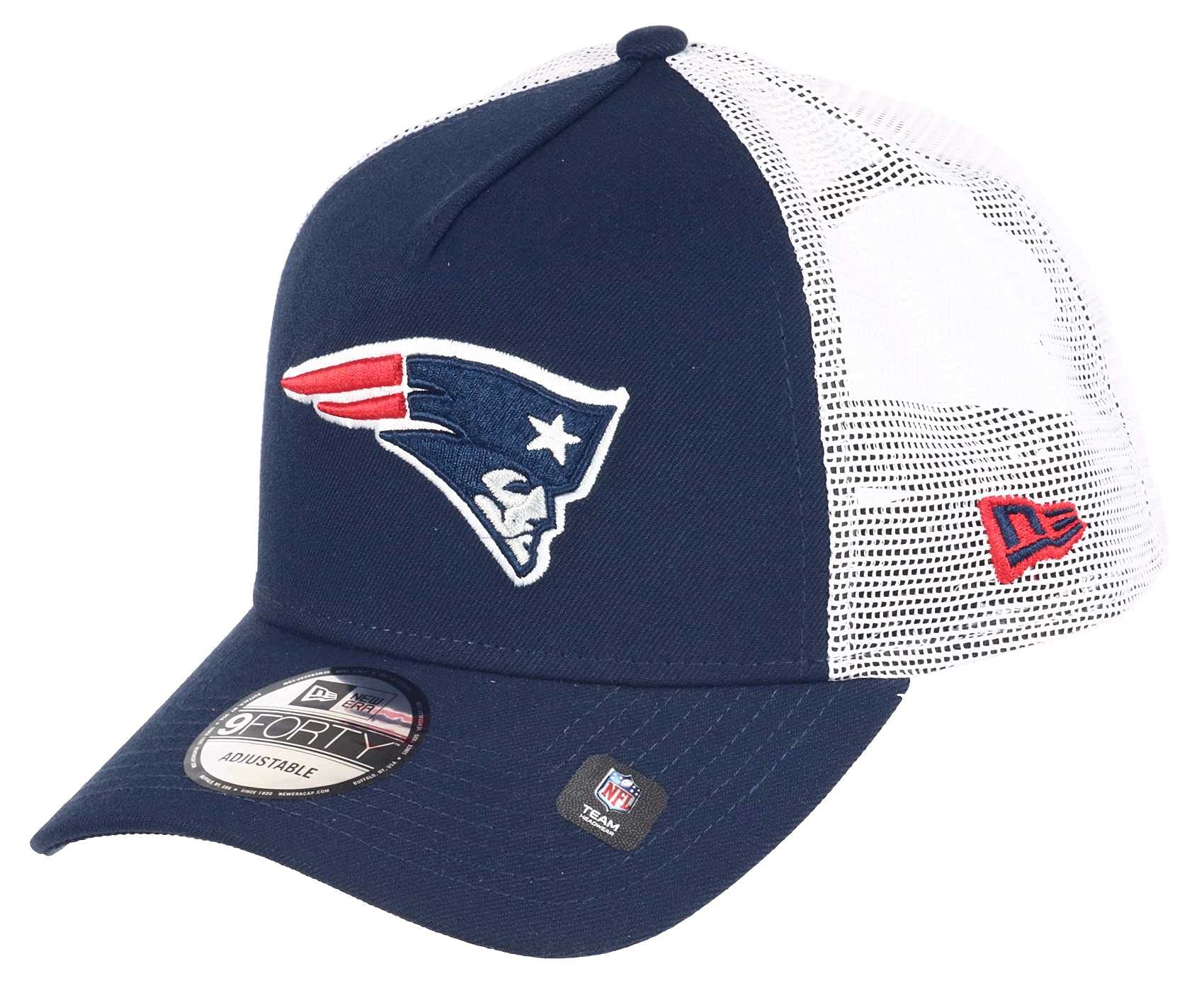 New Era New England Patriots NFL White Mesh Trucker 9Forty A-Frame Trucker Cap