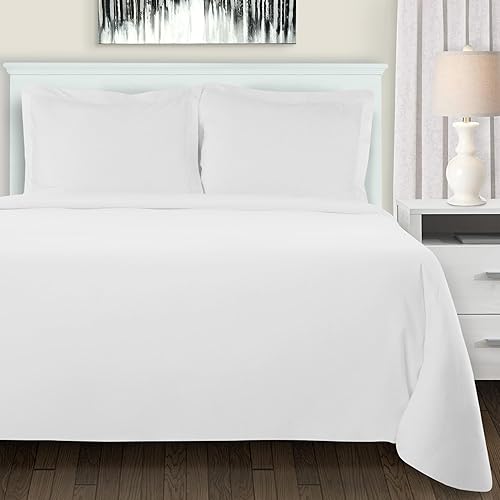 Miniatura 2 de Superior Juego de funda de edredón extra suave para todas las estaciones, 100% franela de algodón cepillado, color blanco, tamaño KingCalifornia King