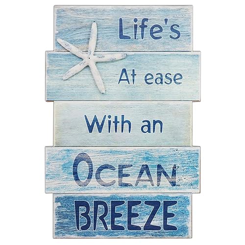 Coastal Wall Decor for Home, Beach Wall Art Wooden Hanging