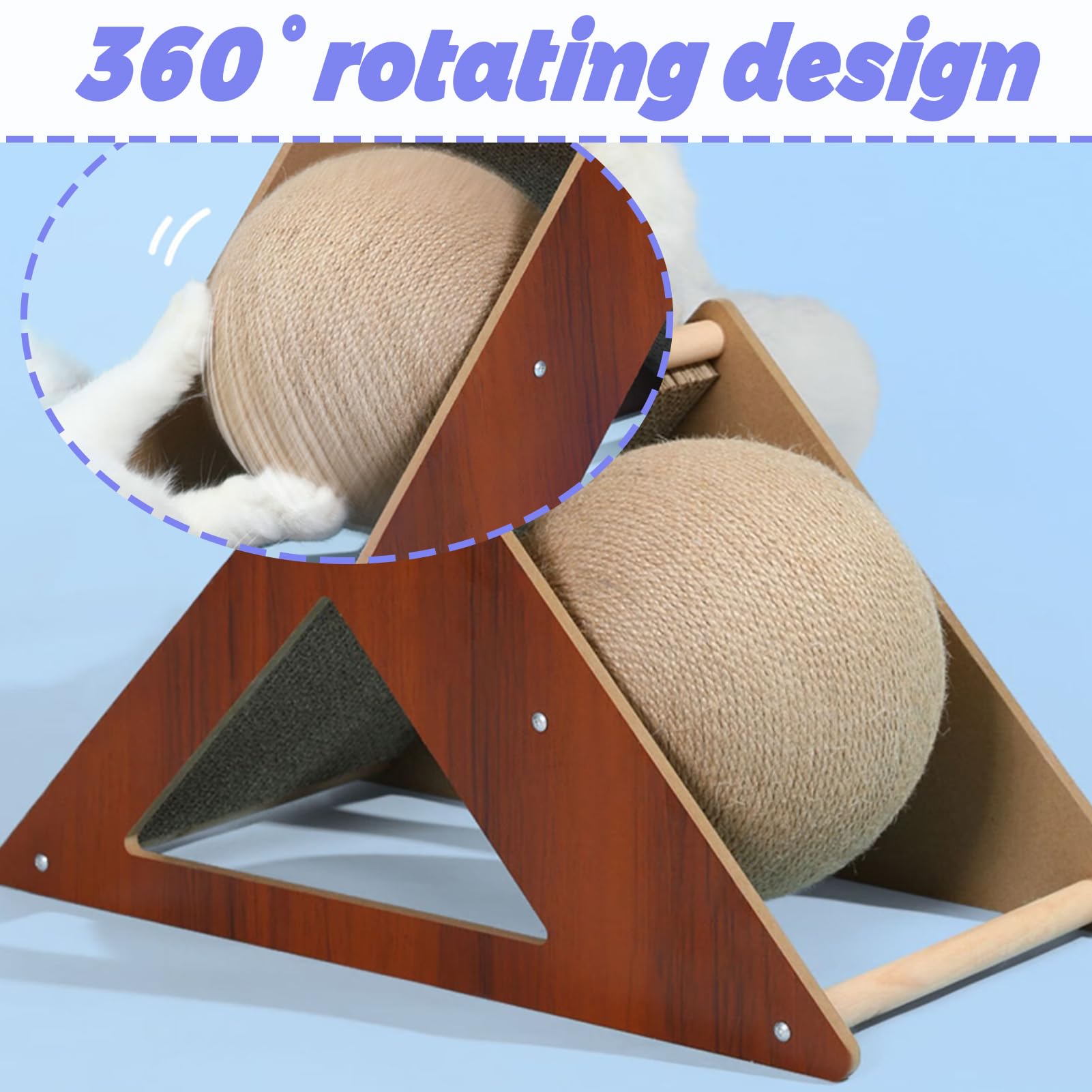 Kaninchen Kratzunterlage Karton, Natürlicher Sisal Bunny Kratzball 2-in-1 Kaninchen Anreicherung Spielzeug Haustier Kratzbaum Interaktives Spielzeug für Indoor Hasen Frettchen Chinchillas