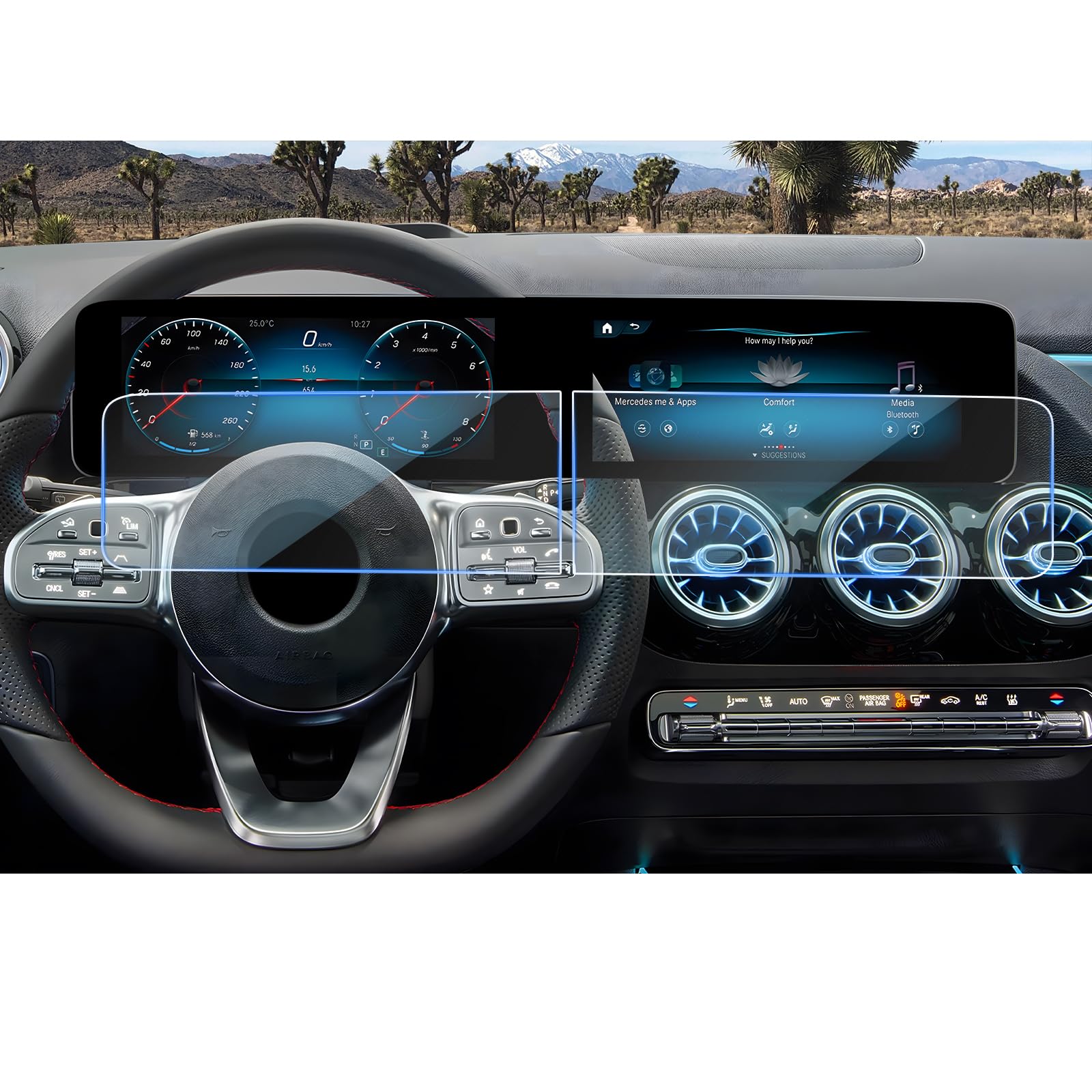 CDEFG Compatible con Mercedes Benz Clase A Clase B W177 W247 GLA GLB 2019-2025 Navegación Protector de Pantalla Vidrio Templado 10,25 pulgadas Resistente a los arañazos GPS 9H Protector de Pantalla
