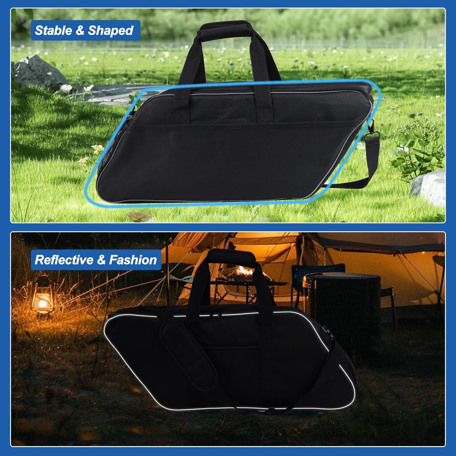 Borsa da sella per moto, fodera termica senza cuciture, adatta per Harley Touring picnic, escursionismo, cibo congelato, bevande, vino, (nero)