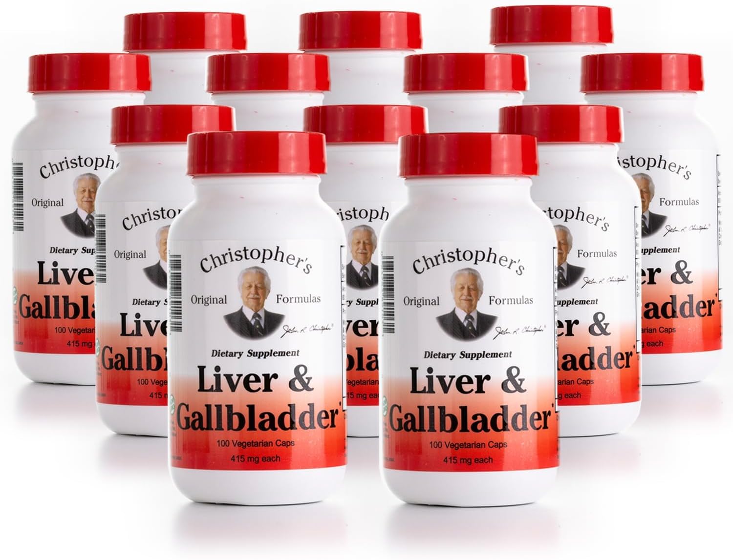 Christopher's Original Formulas Liver & Gallbladder Formula Capsules - Gallbladder Supplements with Digestive Enzymes - Supports Digestive System with Natural Herbs - Pack of 12