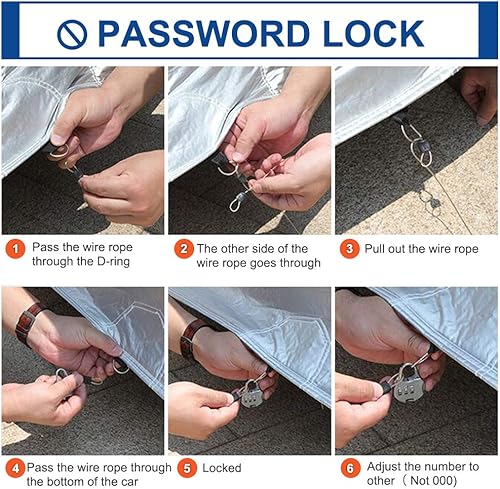 Miniatura 7 de Kayme - Funda impermeable para automóvil para todo tipo de clima, con candado y cierre; protección contra la lluvia y el sol Negro