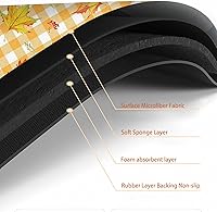 Vista 6 de MEHOFOND Tapete de baño de hojas de arce otoñal, alfombra de baño de Acción de Gracias, alfombra de baño a rayas amarillas, alfombras de baño