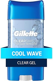Gillette Clear Gel Antiperspirant Deodorant for Men, 72HR Sweat & Odor Protection, Anti-White Mark, Cool Wave Scent, 3.8oz