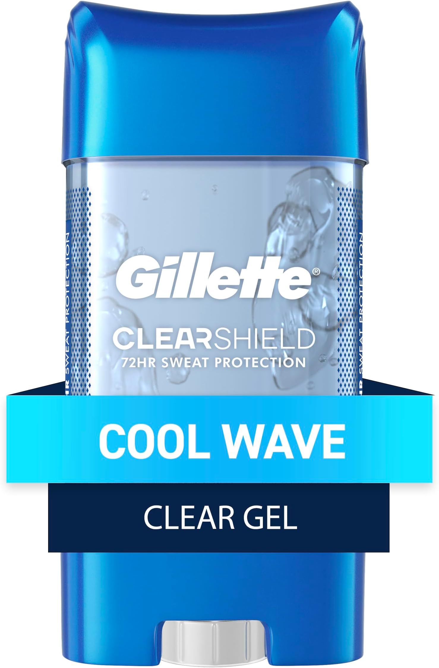 Gillette Antiperspirant and Deodorant for Men, 72hr Instant Sweat & Odor Protection, Long Lasting Freshness & Protection, Anti-White Mark Technology, Clear Gel, Cool Wave Scent, 3.8 oz