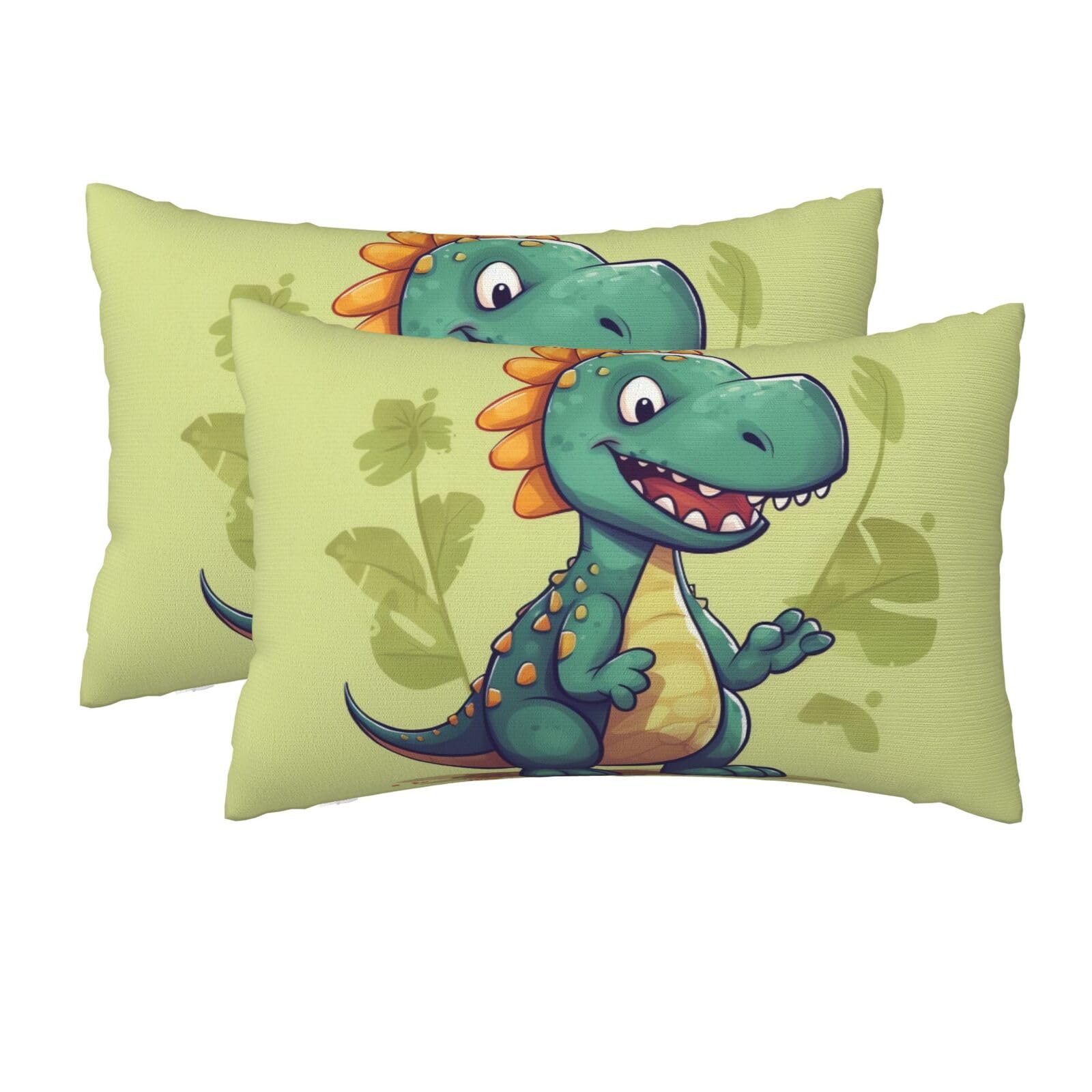 2 Pack Queen Size Pillow Cases for Hair and Skin Soft Breathable Pillow Case Covers with Hidden Zipper Cartoon Dinosaur Pillowcase 20x30 Inches Pillow Cover for Sleeping Gift