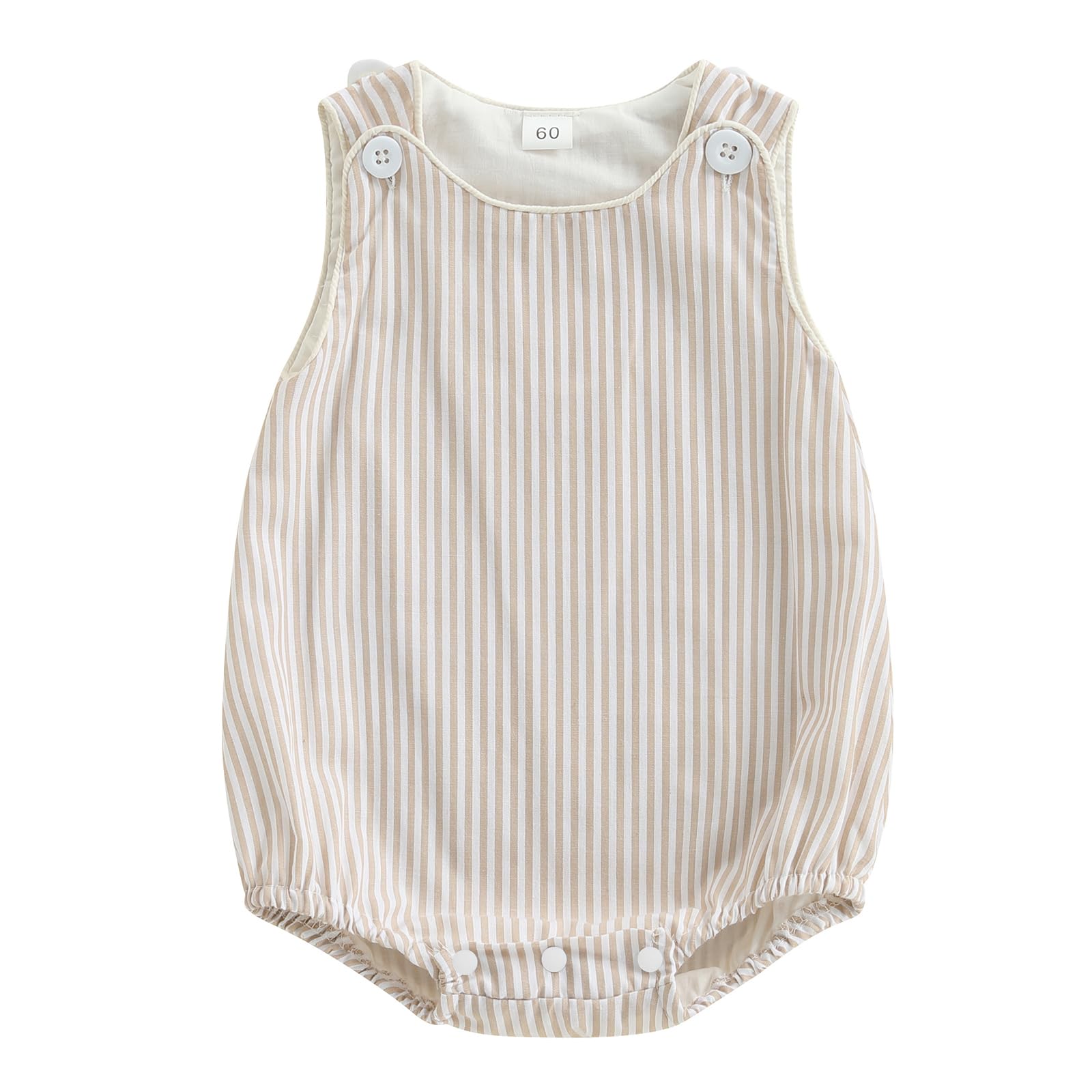 Yxniwxe Newborn Baby Boy Girl Summer Romper Bubble Sleeveless Bodysuit Striped Overalls Jumpsuit Infant Onesie Baby 0-18M