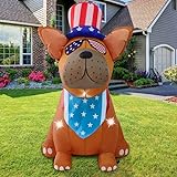 KABOER 4th of July 5Ft Patriotic Independence Day Inflatables Outdoor Decorations Dog Blow Up French