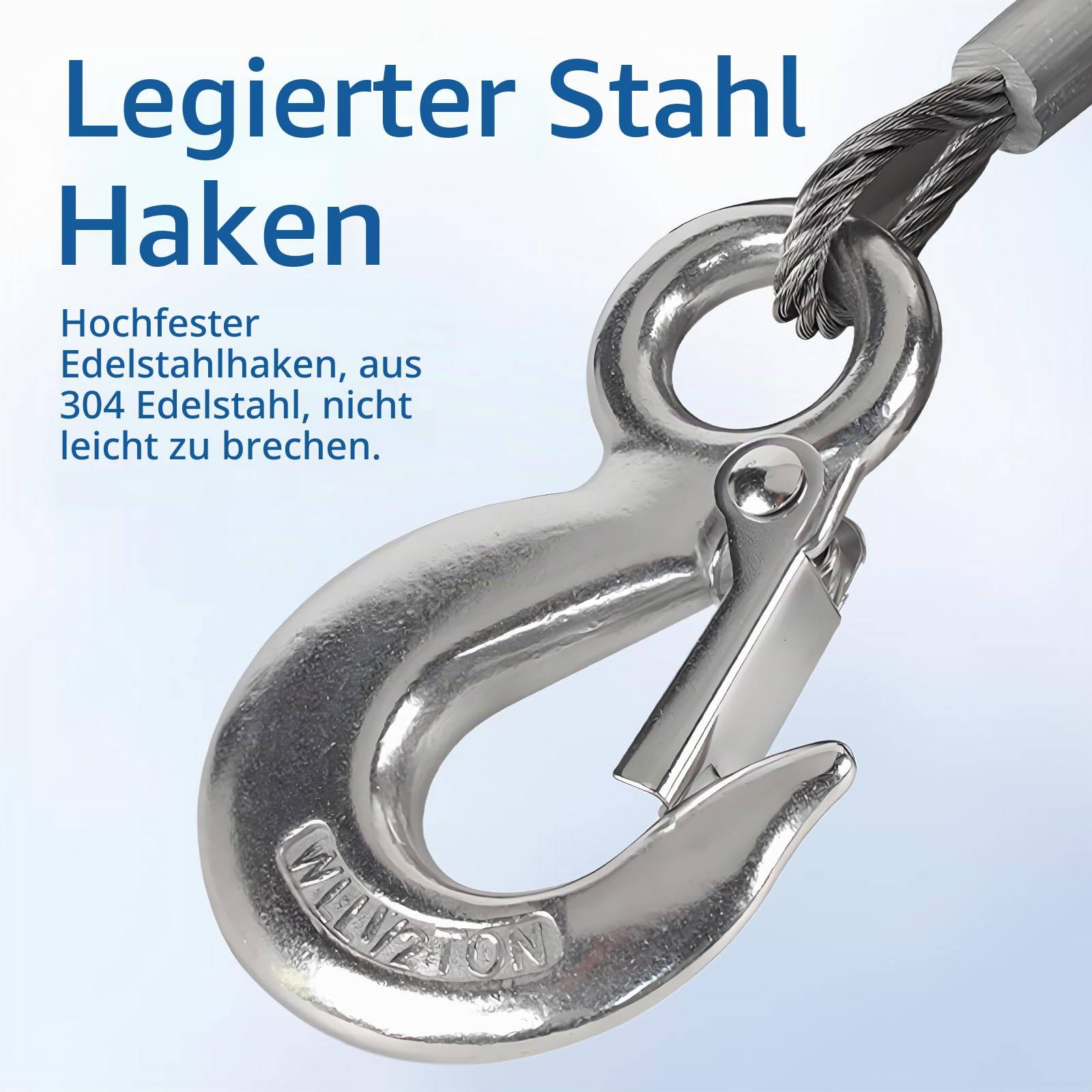 Handseilwinde mit Bremse Edelstahl, 1200lbs/2600lbs(1200lbs,10m) | Seilwinde Hand Klein mit 10m Drahtseil, Handwinde Seilwinde Manuell für Anhänger, Boot und Forst