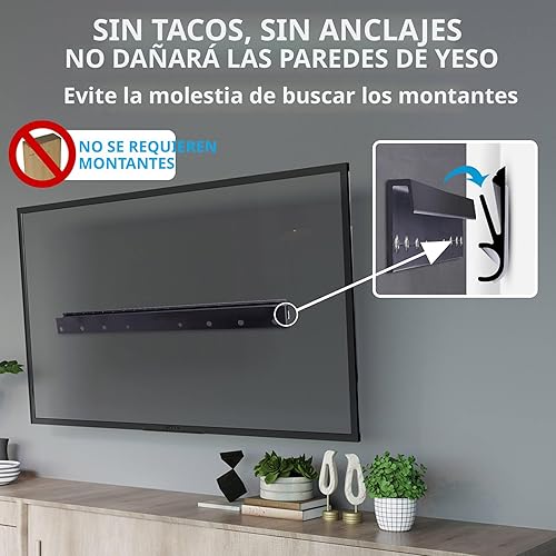 Miniatura 5 de Antimbee - Soporte de pared para TV sin tacos para pantallas de 13 a 55 pulgadas, sin necesidad de tacos, con nivel de burbuja mejorado, VESA máx.