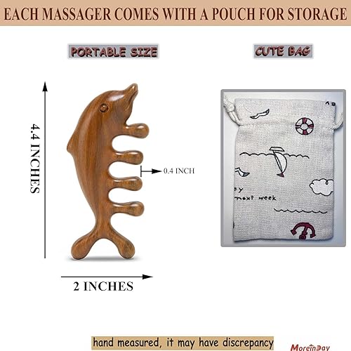Vista 2 de Peine masajeador de cuero cabelludo de madera, peine de sándalo verde para el crecimiento del cabello, Gua Sha para mujeres y hombres