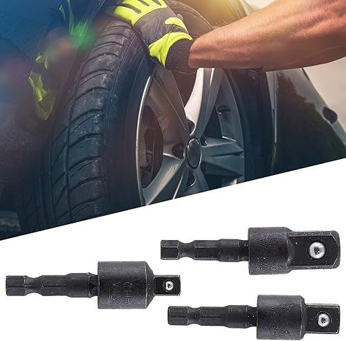 Miniatura 6 de Juego de 3 brocas de perfil, extensión de llave de impacto de 1/4 de pulgada, 3/8 de pulgada, 1/2 pulgadas, juego de adaptadores de llave de taladro