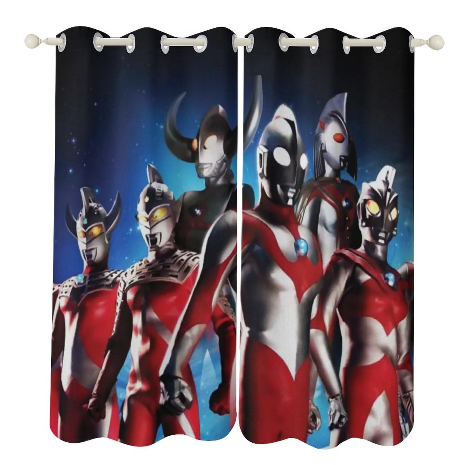 Amazon｜カーテン ウルトラマン アニメ 遮光カーテン 穴あき