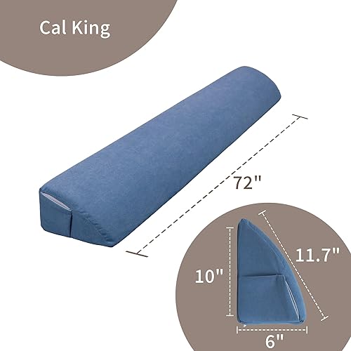 Miniatura 6 de Aurako Almohada de cuña para cama tamaño California King, almohada para cabecero, relleno de huecos de cama triangular, cuñas de espuma