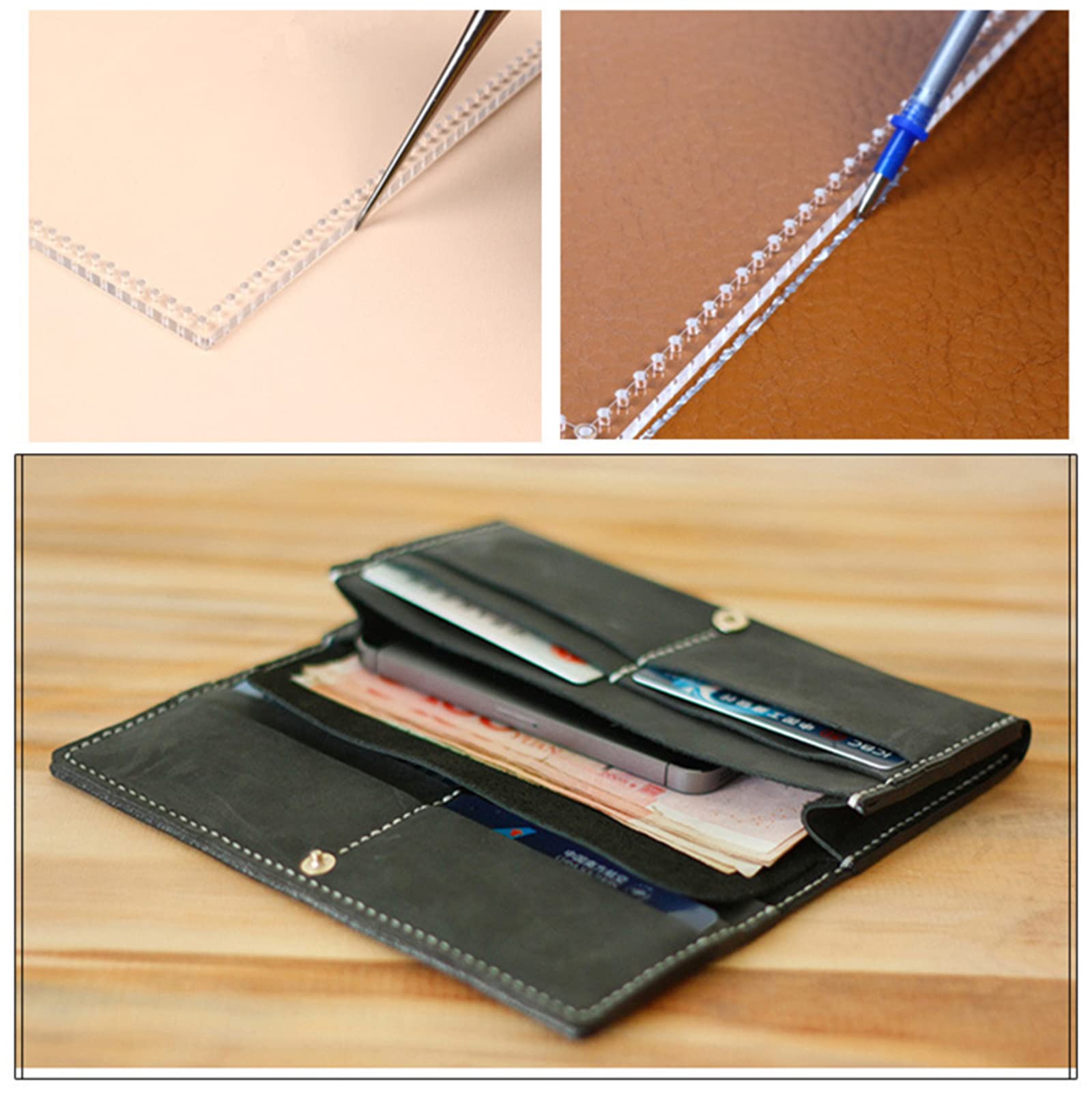 Amazon.co.jp: レザークラフト用型紙 長財布 アクリル型紙 DIY