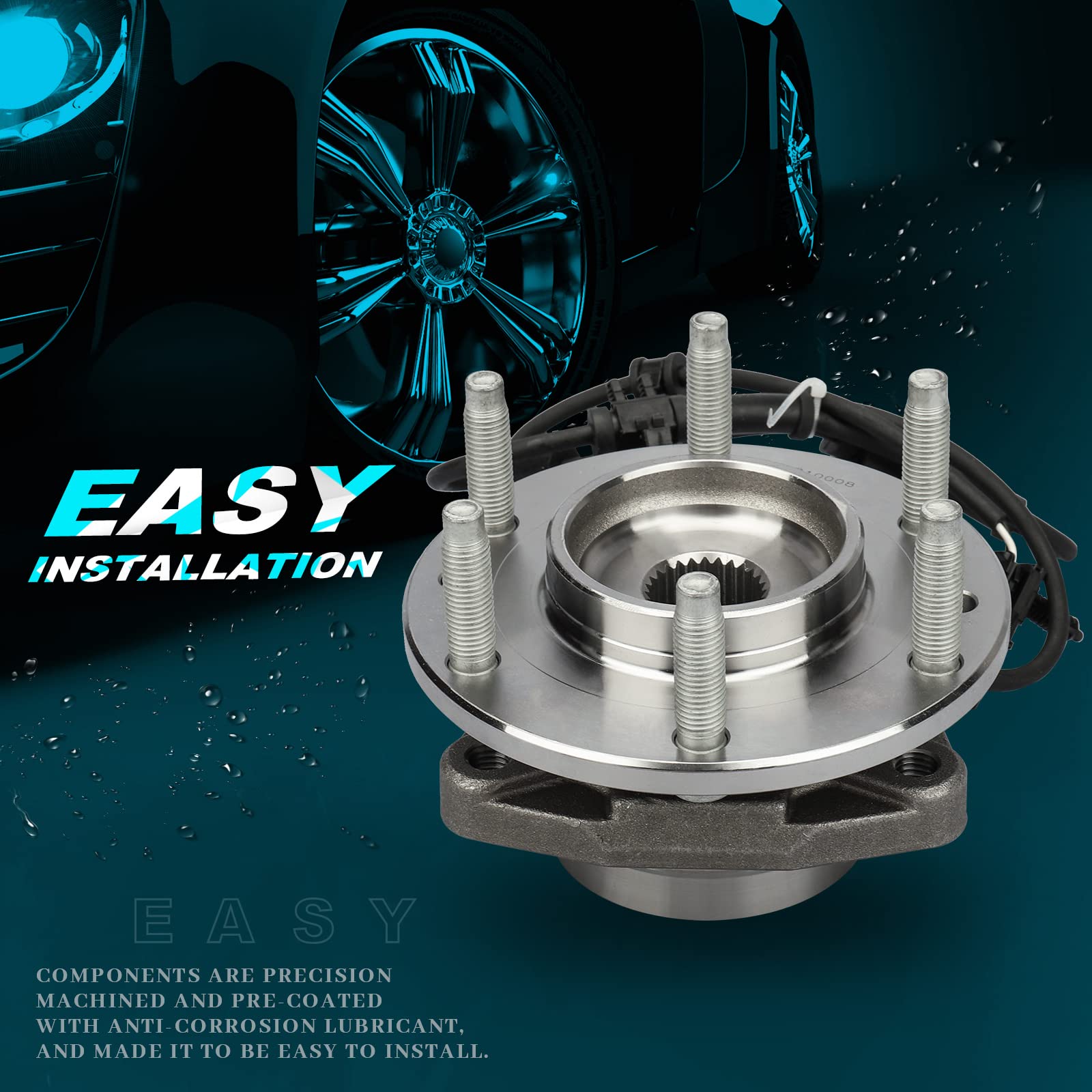 Amazon.co.jp: IRONTEK 513188 フロントホイールベアリングとハブ