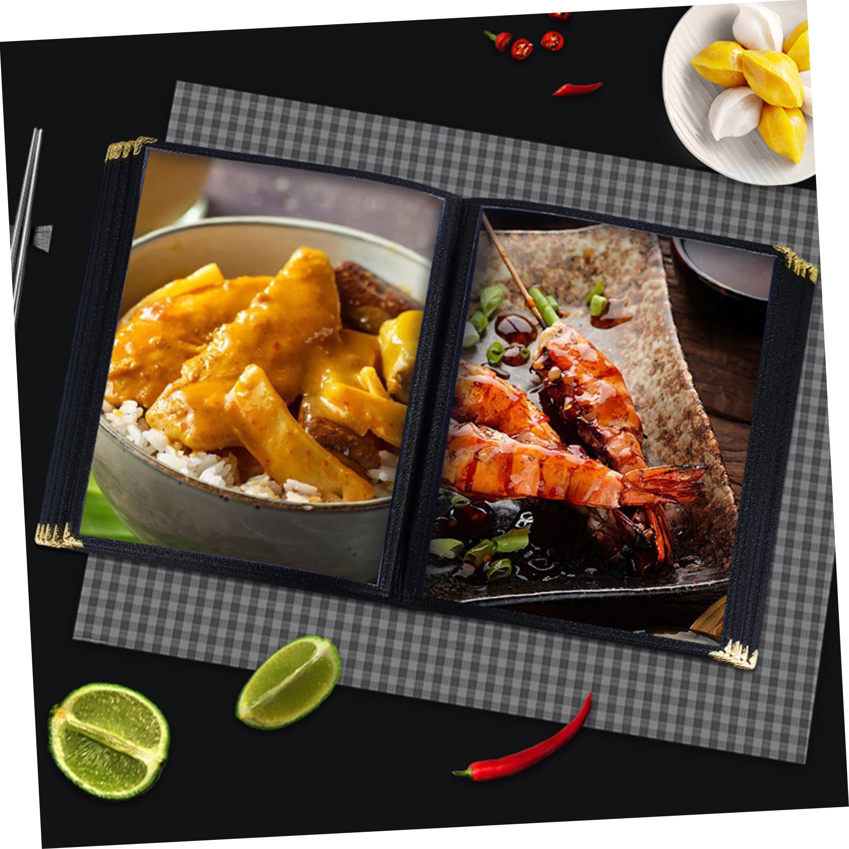 Protector de Menú Transparente de PVC Funda Resistente al Agua y Aceite para Menús de Restaurante de Recetas con Páginas Portátil y Ligera para y de