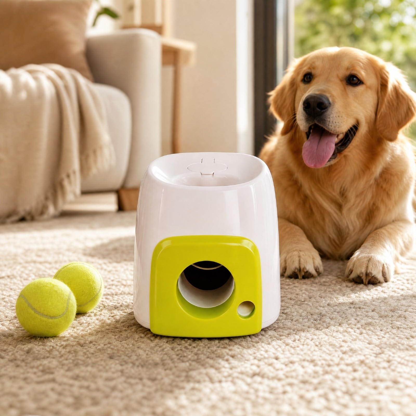 Amagogo Ball-Ausgabe-Spielzeug für Hunde mit Leckli-Ausgabe kompakt intelligentes Hundespielzeug mit Fußpedal fördt die Intelligenz für Wohn