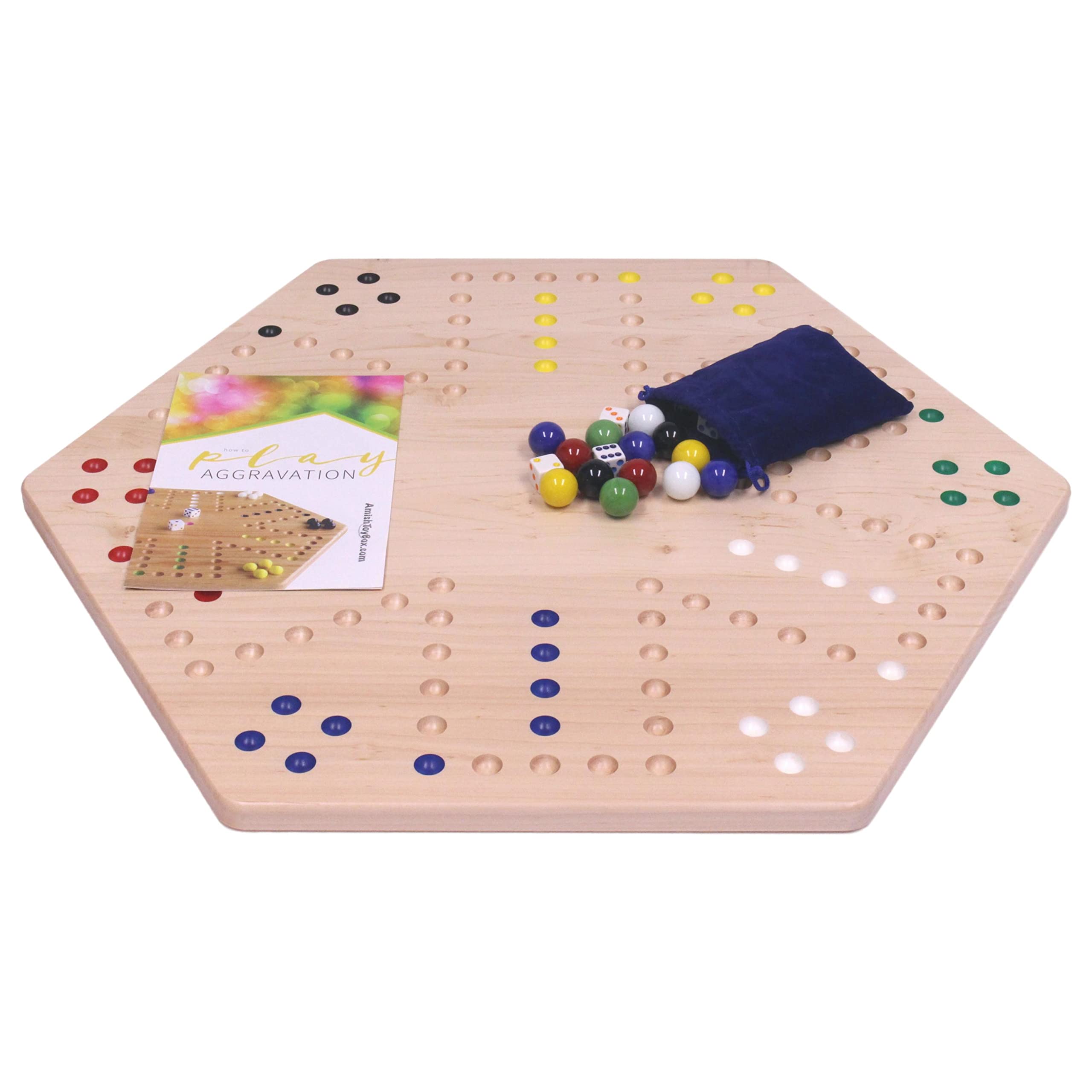 Grande tavola da gioco in legno di acero dipinta a mano, 61 cm, double-face