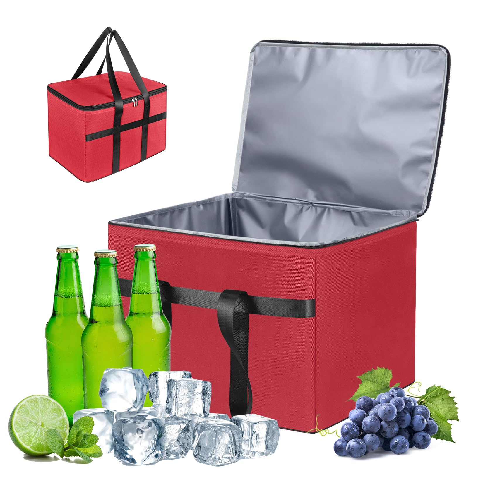 Borsa Frigo Pieghevole Grande da 38 Litri, Borsa Termica, Sacchetto  Termico, Contiene 20 kg, Perfetta per Borse Isolate, Borse per la Spesa,  Borse da Picnic, Viaggi all'aperto (Rosso) : Amazon.it: Giardino e