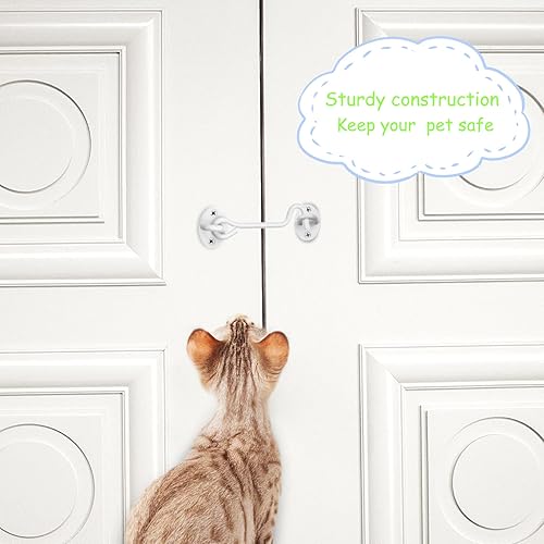 Miniatura 3 de Kare & Kind Pestillo de gancho y ojo (4 pulgadas), con tornillos de montaje, cerraduras resistentes para puertas, puertas, graneros, baños, cabinas