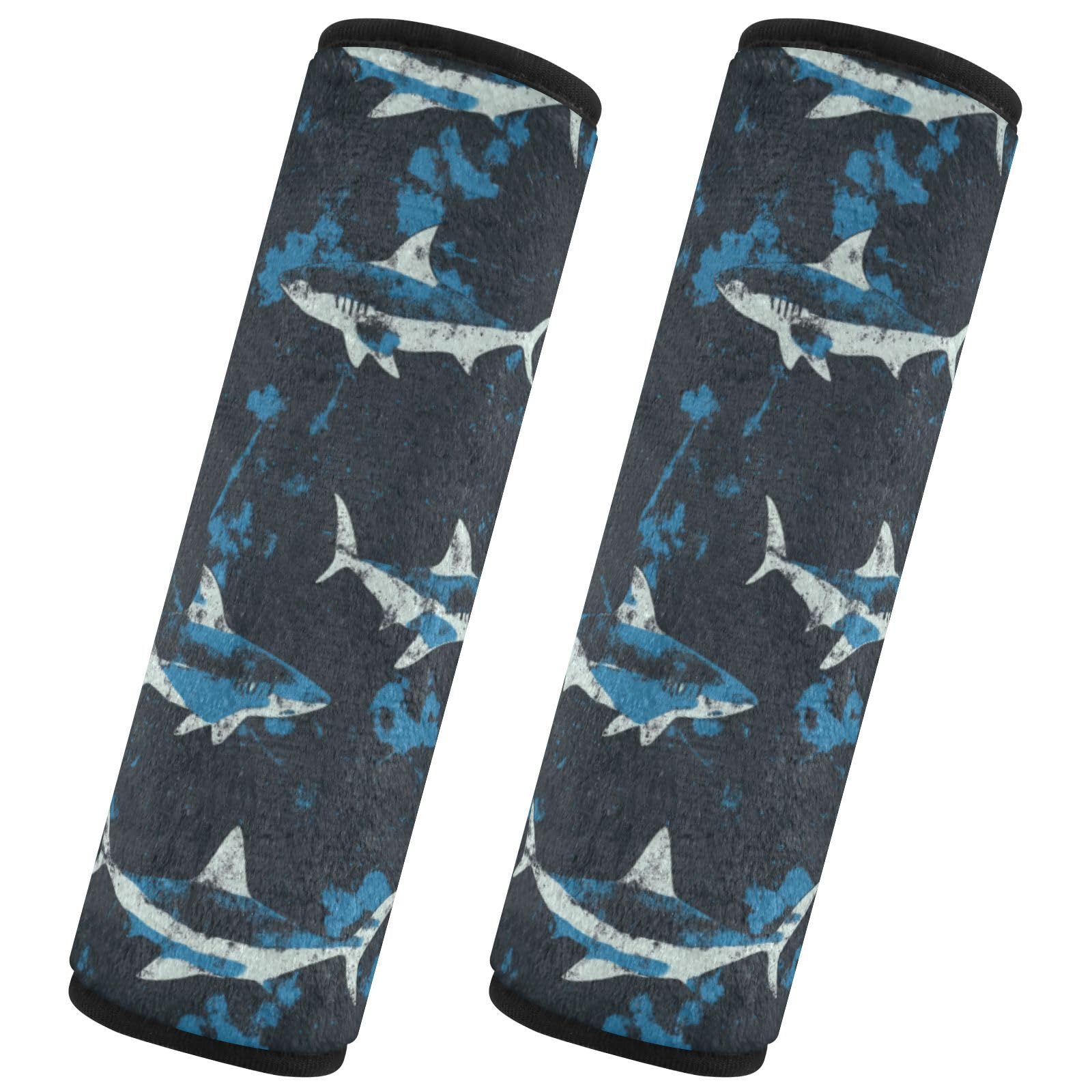 Seat Belt Covers 2 Pack Sharks Car Seat Strap Covers Super Soft Car Seat Neck Cover for Boys Girls Adults Babies M