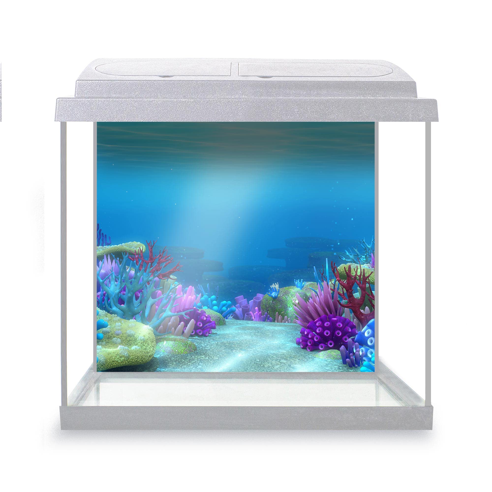DV DESIGN Aquarium Fish Tank Background 52x47 cm - Colorful Coral Reef Ocean Underwater World Sea Marine Aquatic Static Cling Vinyl Vivarium Terrarium External Application #500023 — image 1