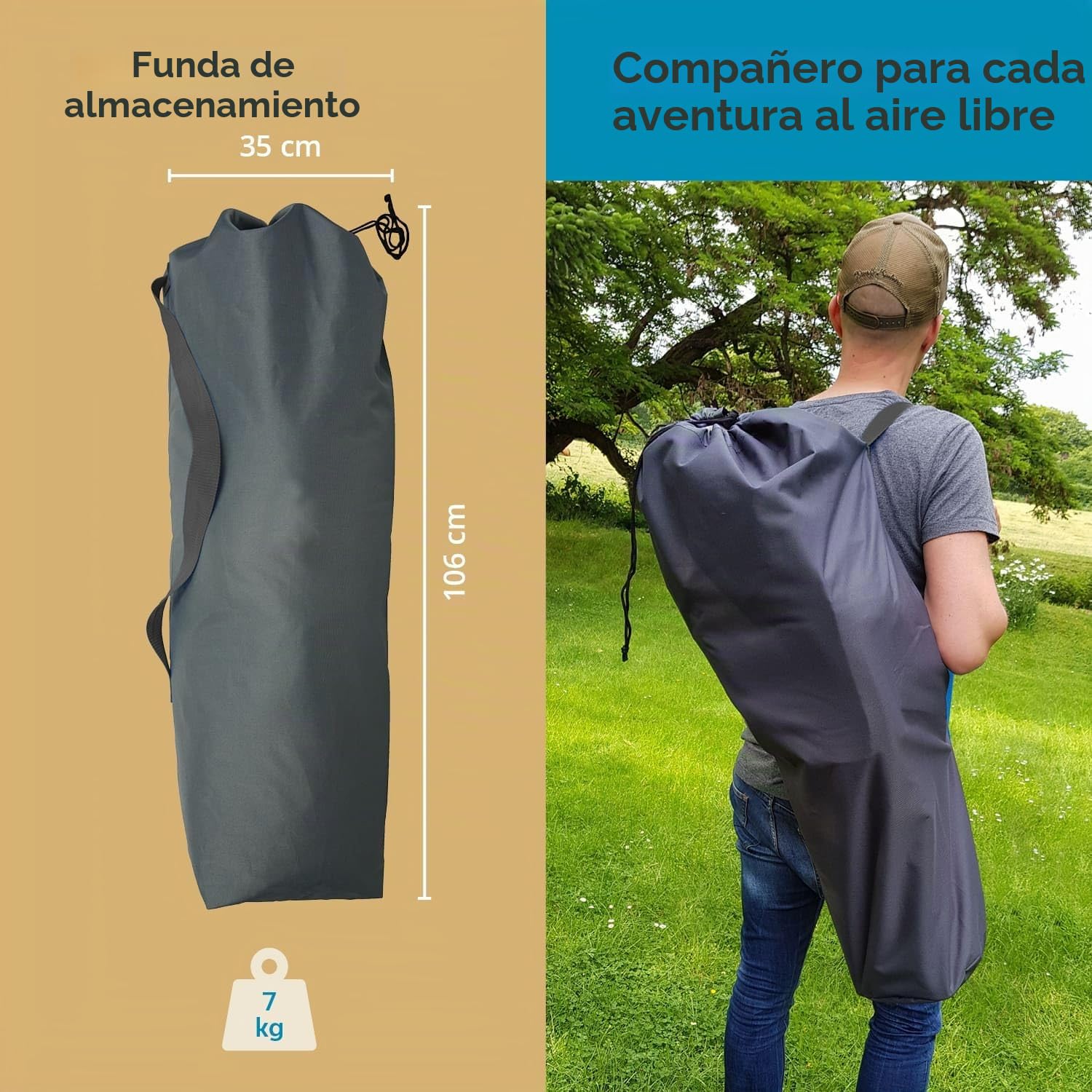 skandika Moonchair Deluxe XXL - Silla Plegable Muy cómoda y Estable en Formato XXL - Peso máx. del ususario hasta 150 kg - con Bolsa de Transporte (Verde)