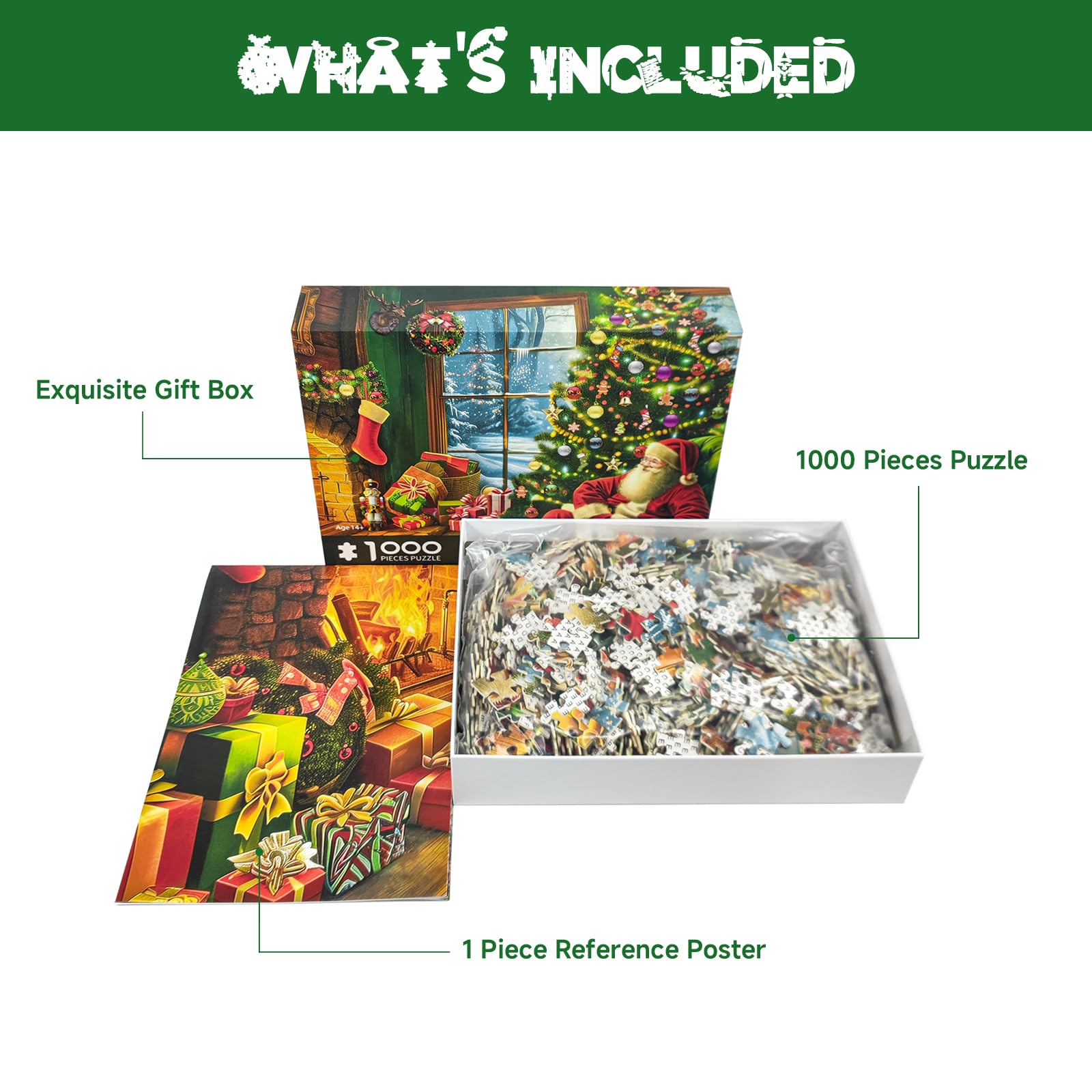 1000 Teile Puzzle 'Weihnachtsmanns Liste' – Festliches Puzzle Für Erwachsene – Perfektes Weihnachtsgeschenk