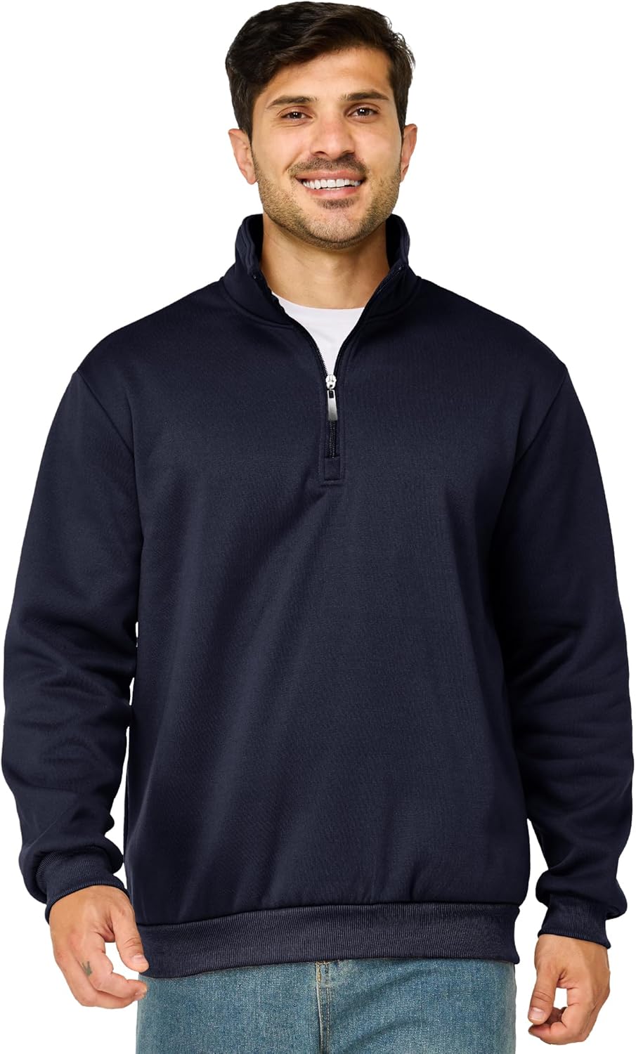 Mens Quarter Zip Pullover Lightweight Mock Neck Sweatshirt Casual Long Sleeve Sweaters - Image 5