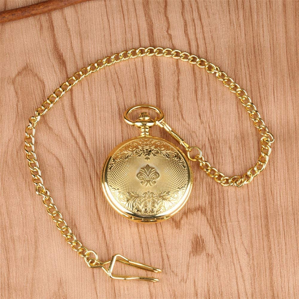 UYDF Montre de Poche Vintage,Montre de Poche à Quartz avec Chaîne