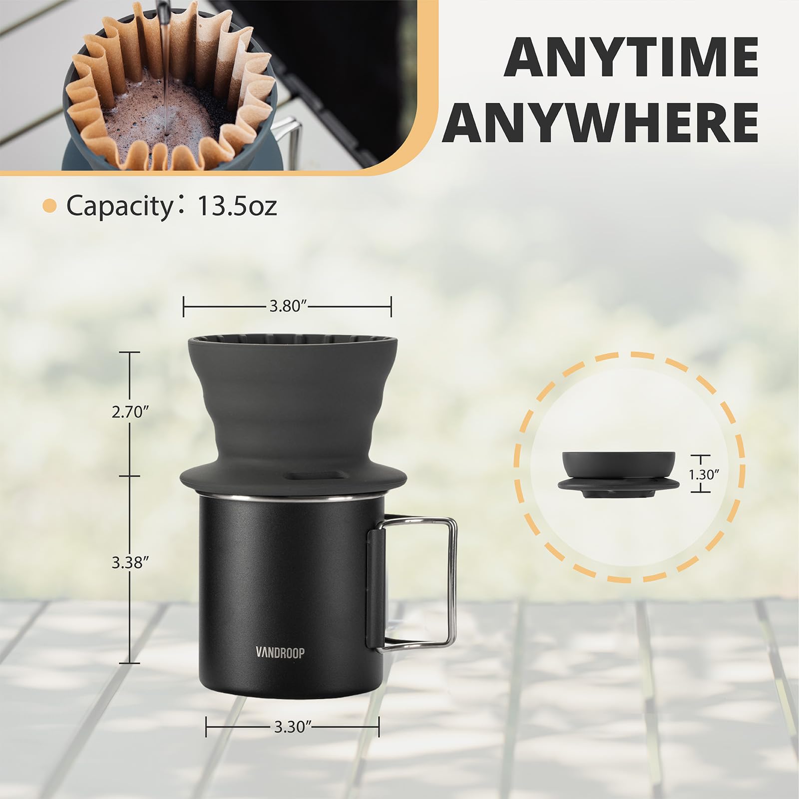 Amazon | Vandroop ポータブルコーヒーメーカーセット シリコン製