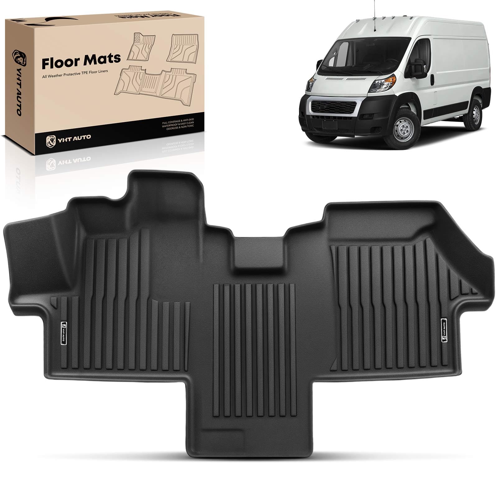 YHTAUTO Alfombrillas compatibles con Dodge Ram ProMaster 1500 2500 3500 2018-2024 Promaster Van para todo tipo de clima, alfombril