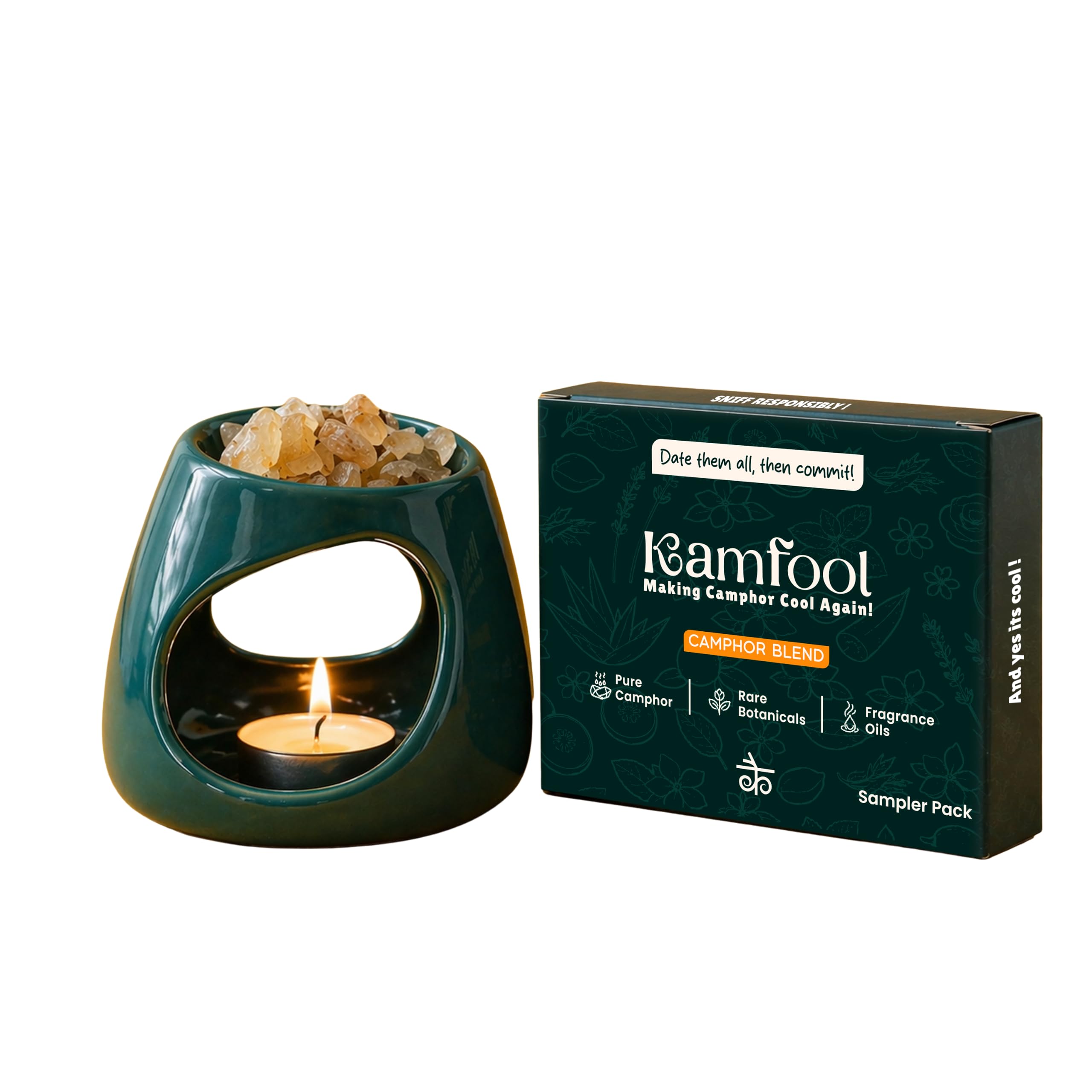 Camphor Blend Sampler Pack- 7 Fragrances (8g Each) | Pure Camphor with Electric Night Lamp Diffuser | Air Freshener for Home, Diffuser | Long Lasting (3-5 Hours per Use) | Pure Kapoor-picture-20