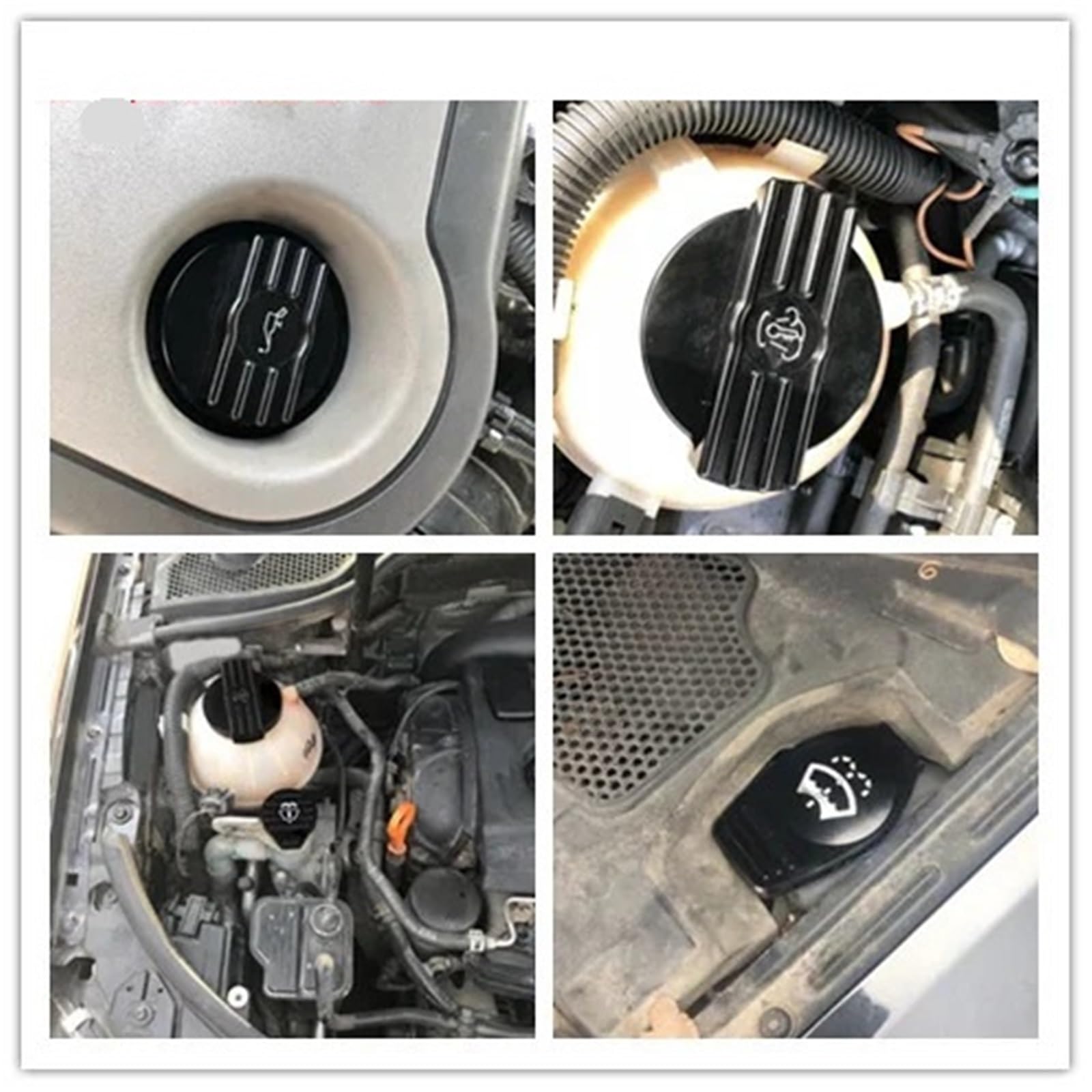 Korek wlewu oleju Pasuje do VW CC Golf 6 R MK6 Scirocco EA888 osłona silnika aluminiowy korek wlewu oleju korek wlewu butelki(Red)