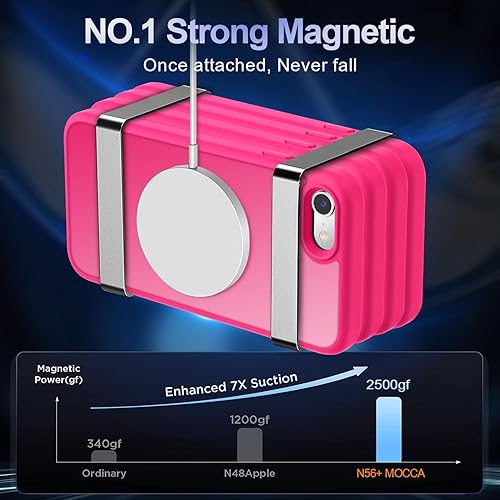 Vista 736 de MOCCA - Funda magnética resistente para iPhone 11 de 6.1 pulgadas, compatible con MagSafe, protector de pantalla de vidrio + protector de lente