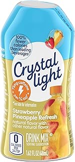 Liquid Strawberry Pineapple Refresh Naturally Flavored Drink Mix with Caffeine, 1.62 fl oz Bottle