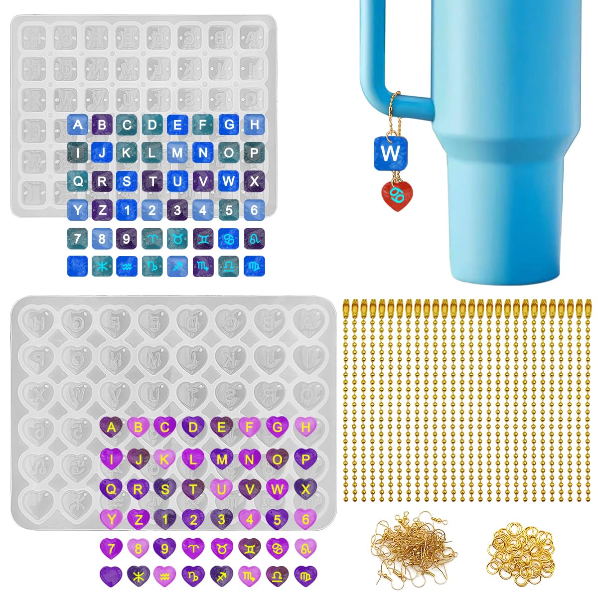 Moules en résine en silicone constellation alphabet pour loisirs créatifs DIY