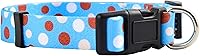 Vista 5 de Native Pup Collar de perro con lunares, ajustable para perros pequeños, medianos y grandes, tela bonita para niños y niñas