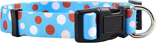 Native Pup Collar de perro de lunares rosa, amarillo, azul, negro pequeño, mediano, grande para niña o niño