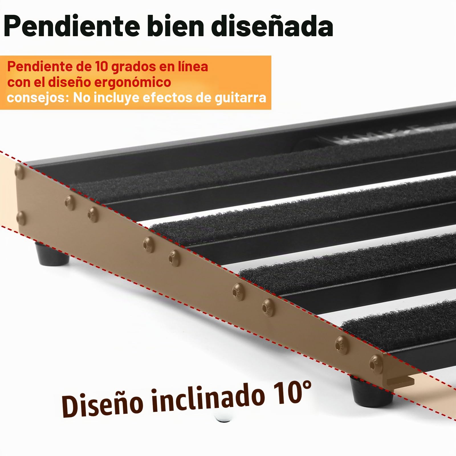 Kmise pedalera guitarra electrica, 49x31,5 x 3,5 cm Diez toma de corriente alimentación pedalboard,con Bolsa,cable de pedal, cargador, velcro, cierre de cremallera