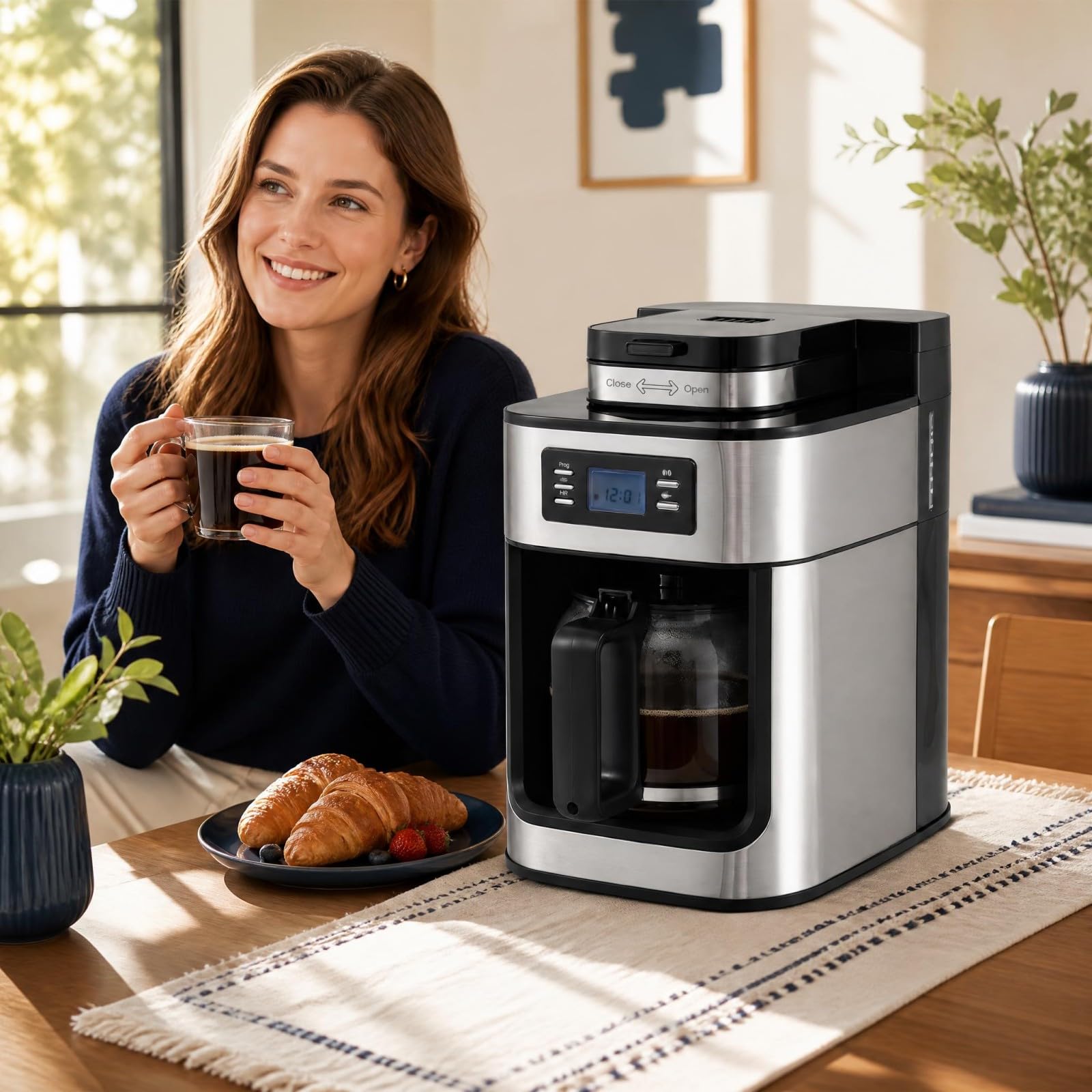 LIFEZEAL Cafetière Filtre 8 Tasses avec Verseuse 1 L pour Maison et Bureau