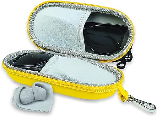 Estuche doble para gafas, bolsa de almacenamiento para lentes de sol, elegante cremallera portátil, caja de almacenamiento de apertura para hombres