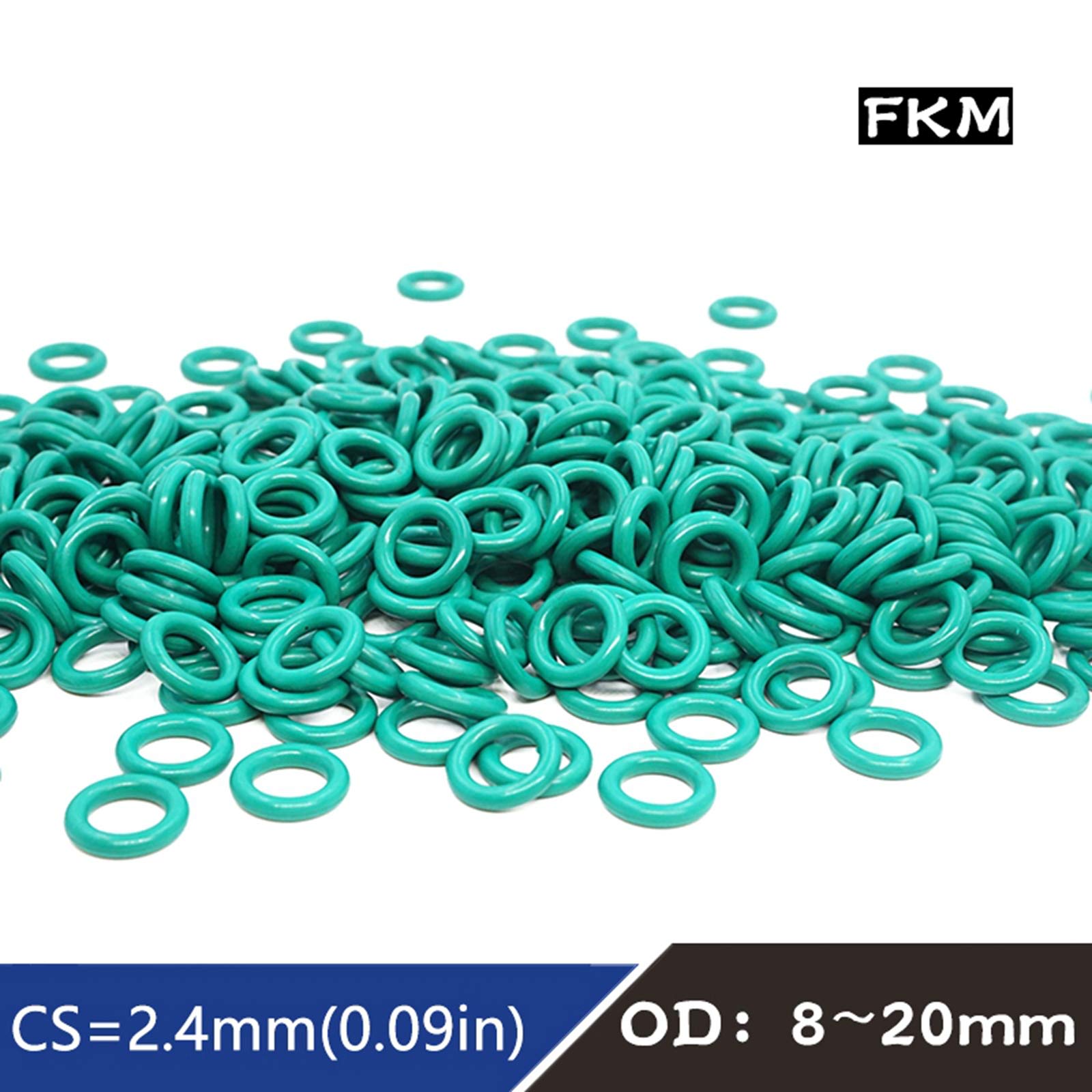 Verde Fkm O Rings Spessore 2,65mm olio guarnizione di tenuta, ID = 47,5mm, 2 pezzi
