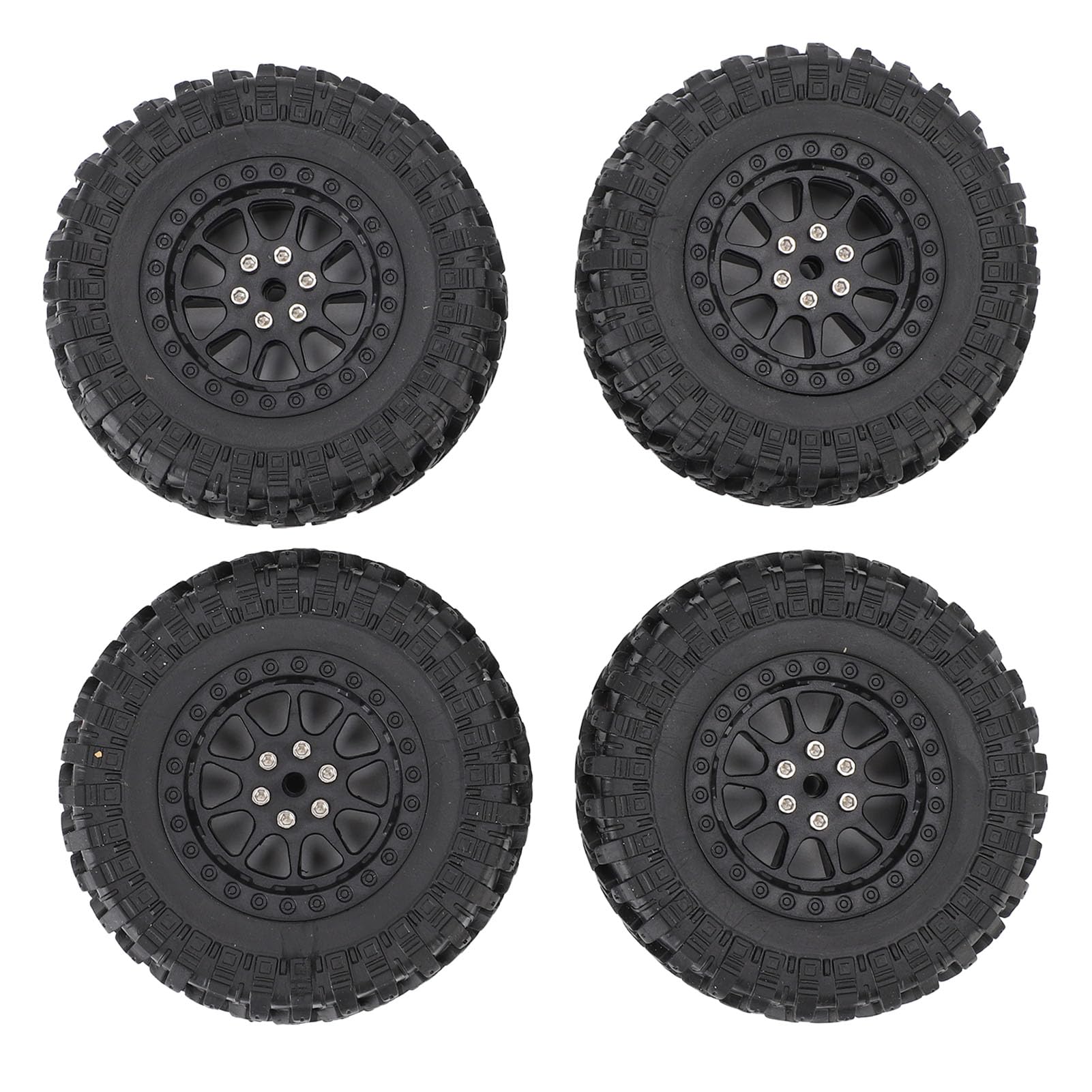 CFTGIW RC Car Tires Rubber Sturdy Remote Control Pickup Truck Wheel Tires Replacement for MN82 Excellent Materials Rubber Whe RC Car TiresRC Wheel TiresRC Pickup Truck (Black) - Image 4