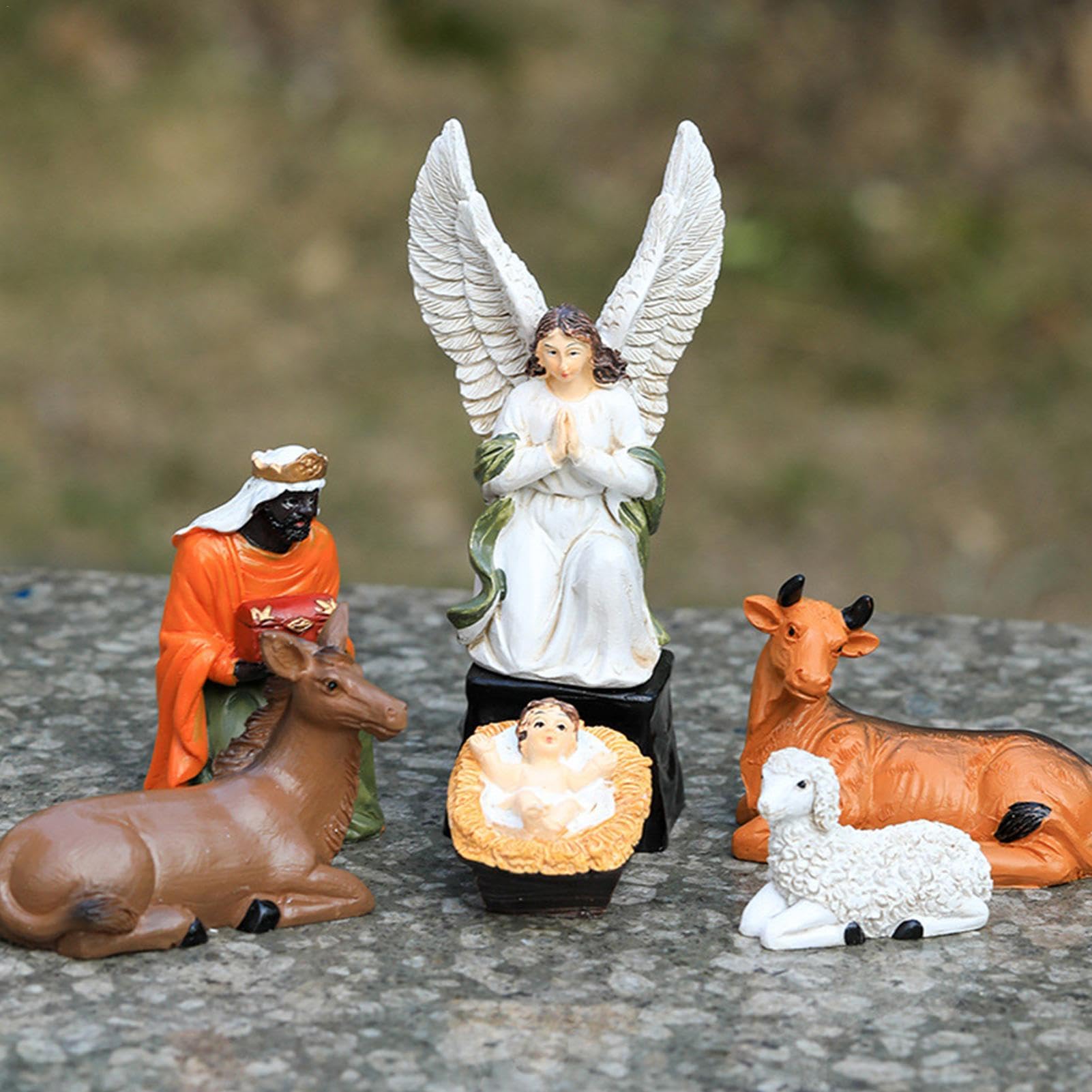 Figurka Świętej Rodziny, zestaw figurek z żywicy, 10 x zestaw | figurek scen stołowych, szopka bożonarodzeniowa, artykuły kolekcjonerskie, miniatury, dekoracyjne akcesoria rzemieślnicze