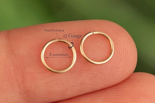 Miniatura 70 de Gold Hoop Earrings Silver Hoop Earrings - Hoop Earrings For Women Two Pcs Of Thin Gold Filled Sterling Silver Hoops, Helix Hoop, Tragus Ring